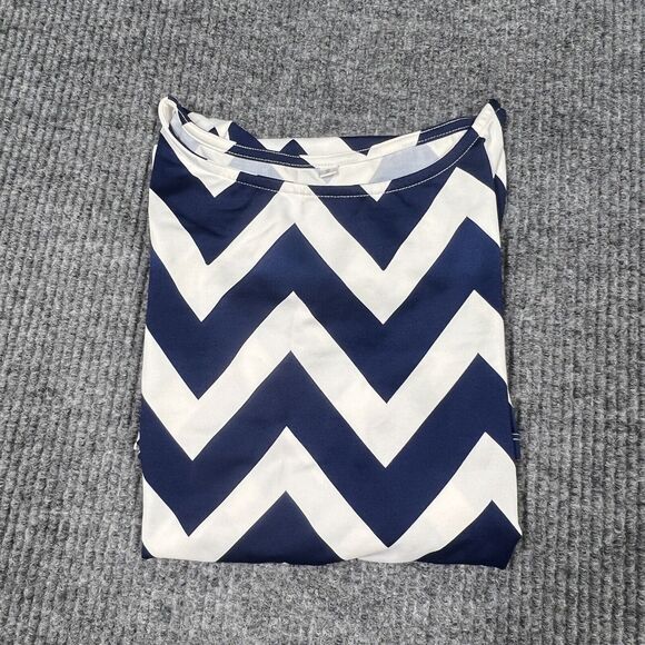 Blue White Zig Zag‎ Womens Small Dress  Decorative Button Up Long Sleeves Casual - Picture 16 of 16